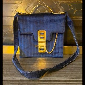 Vintage Bottega Giotti Firenze Navy Blue Corduroy Purse RARE Italian Handbag